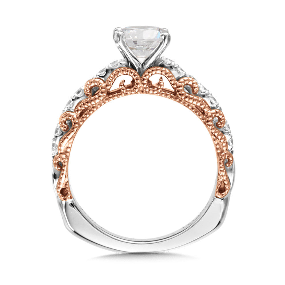 Valina Vintage Layered Diamond Engagement Ring R1028WP