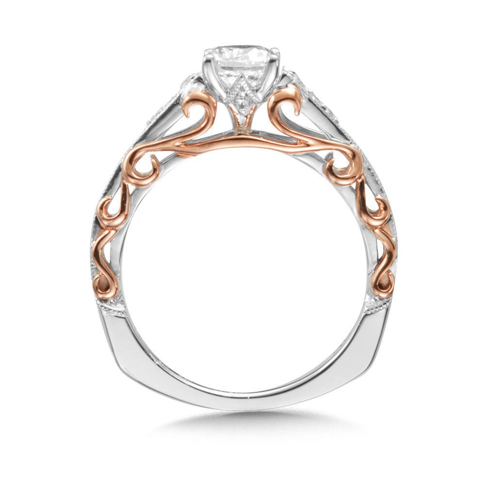 Valina Decorative Tapered Diamond Engagement Ring R1030WP