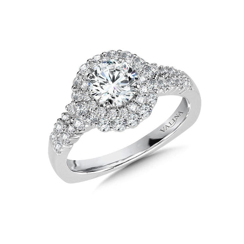 Double Halo Diamond Engagement Ring R1034W