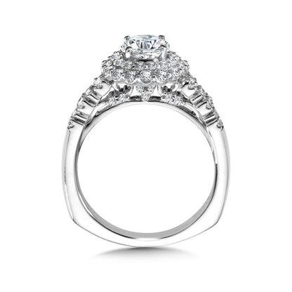 Valina Double Halo Diamond Engagement Ring R1034W