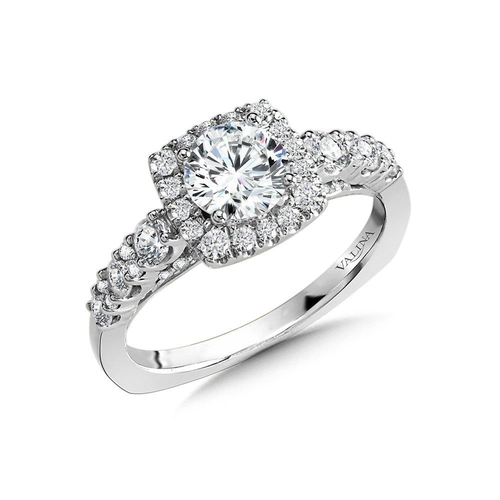 Valina Cushion-Shaped Halo Diamond Engagement Ring R1036W
