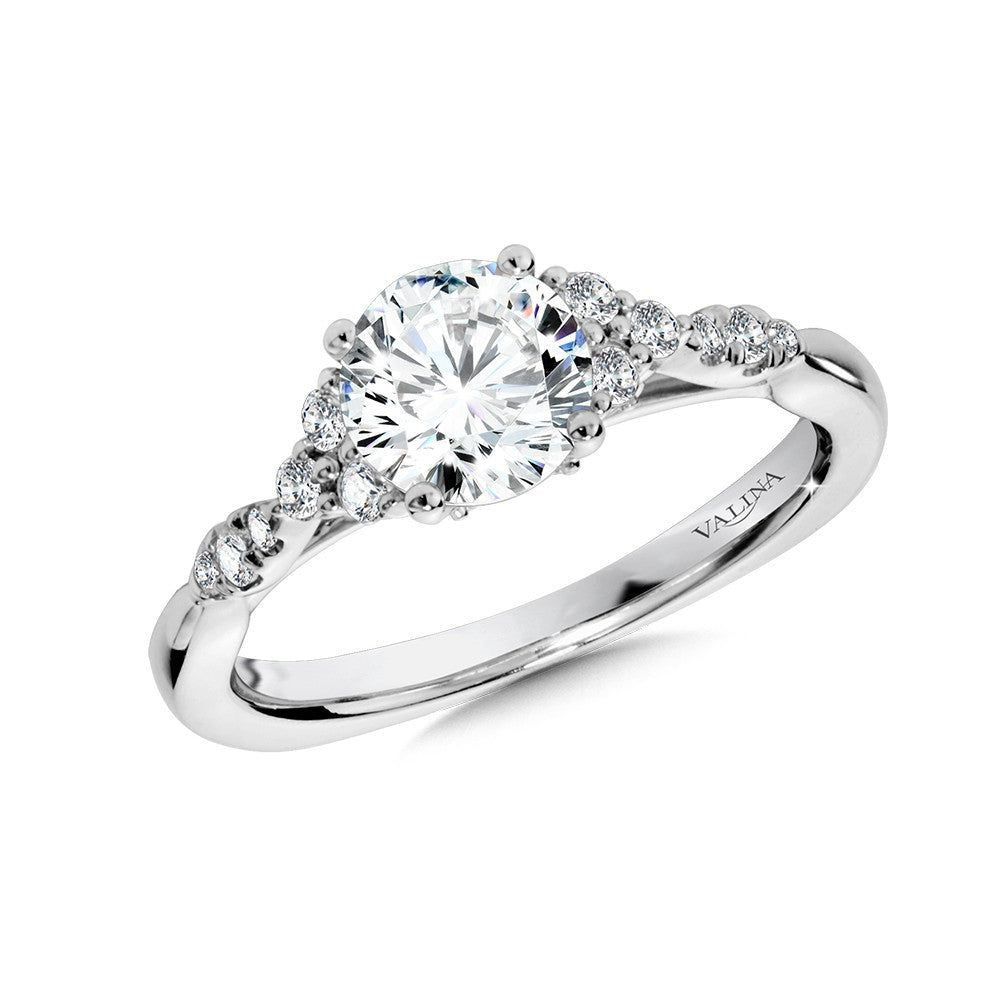 Valina Diamond Engagement Ring With Side Stones R1037W