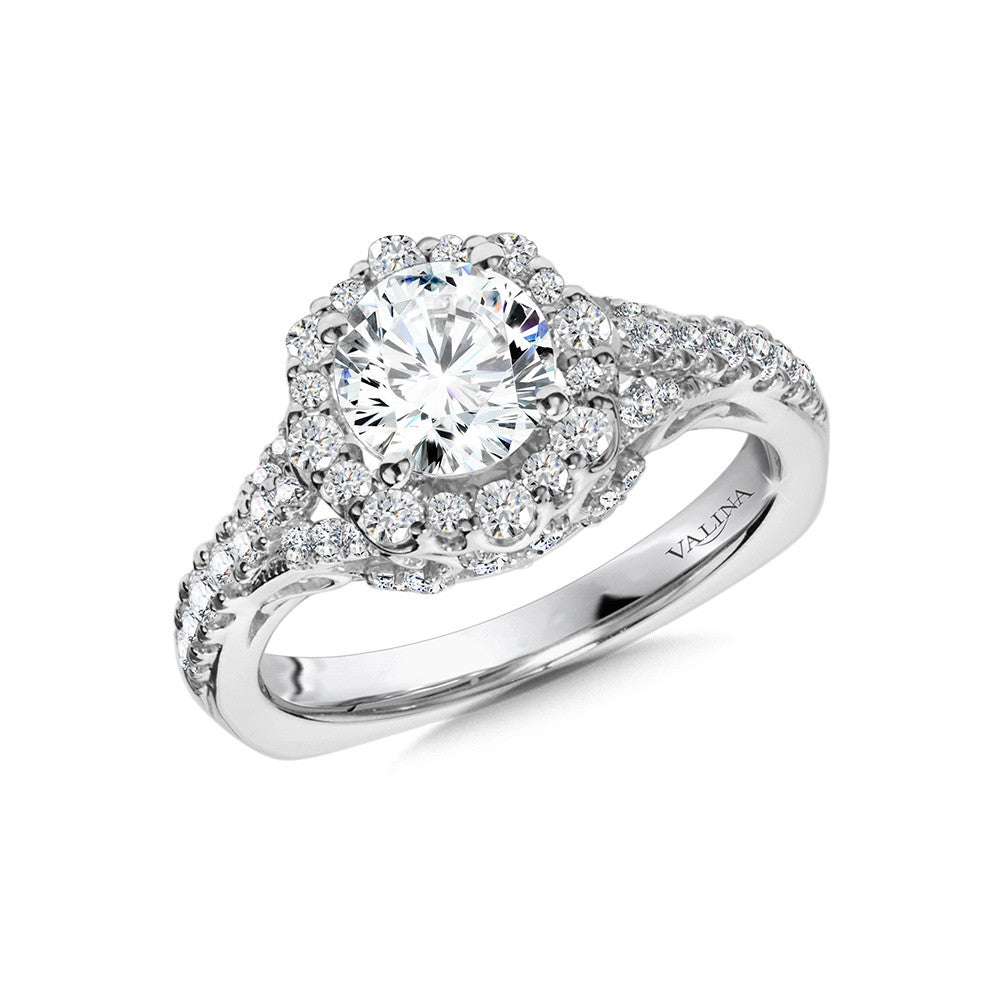 Valina Ornate Halo Diamond Engagement Ring R1047W