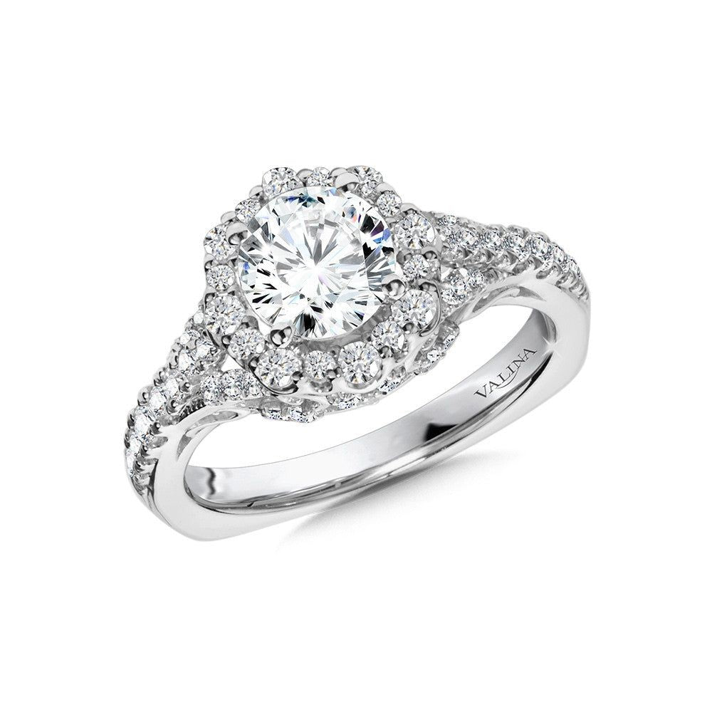 Valina Ornate Halo Diamond Engagement Ring R1047W