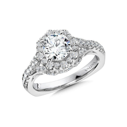 Valina Ornate Halo Diamond Engagement Ring R1047W
