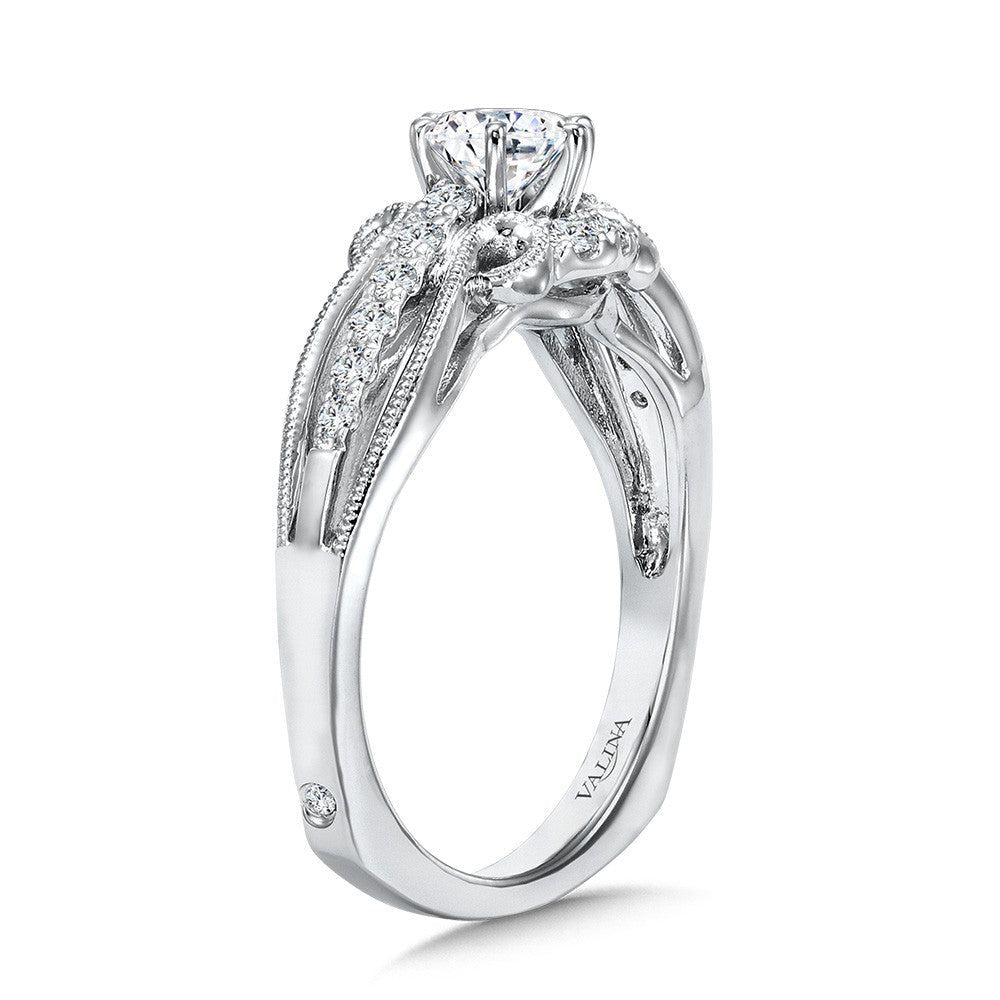 Valina Vintage Six-Prong Milgrain Diamond Engagement Ring R1067W