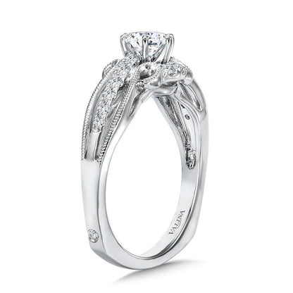 Valina Vintage Six-Prong Milgrain Diamond Engagement Ring R1067W