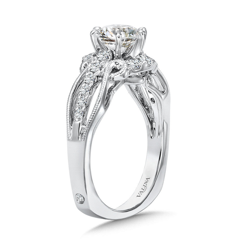 Valina Vintage Six-Prong Milgrain Diamond Engagement Ring R1068W