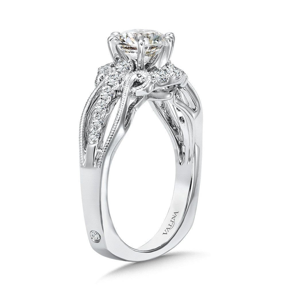 Valina Vintage Six-Prong Milgrain Diamond Engagement Ring R1068W