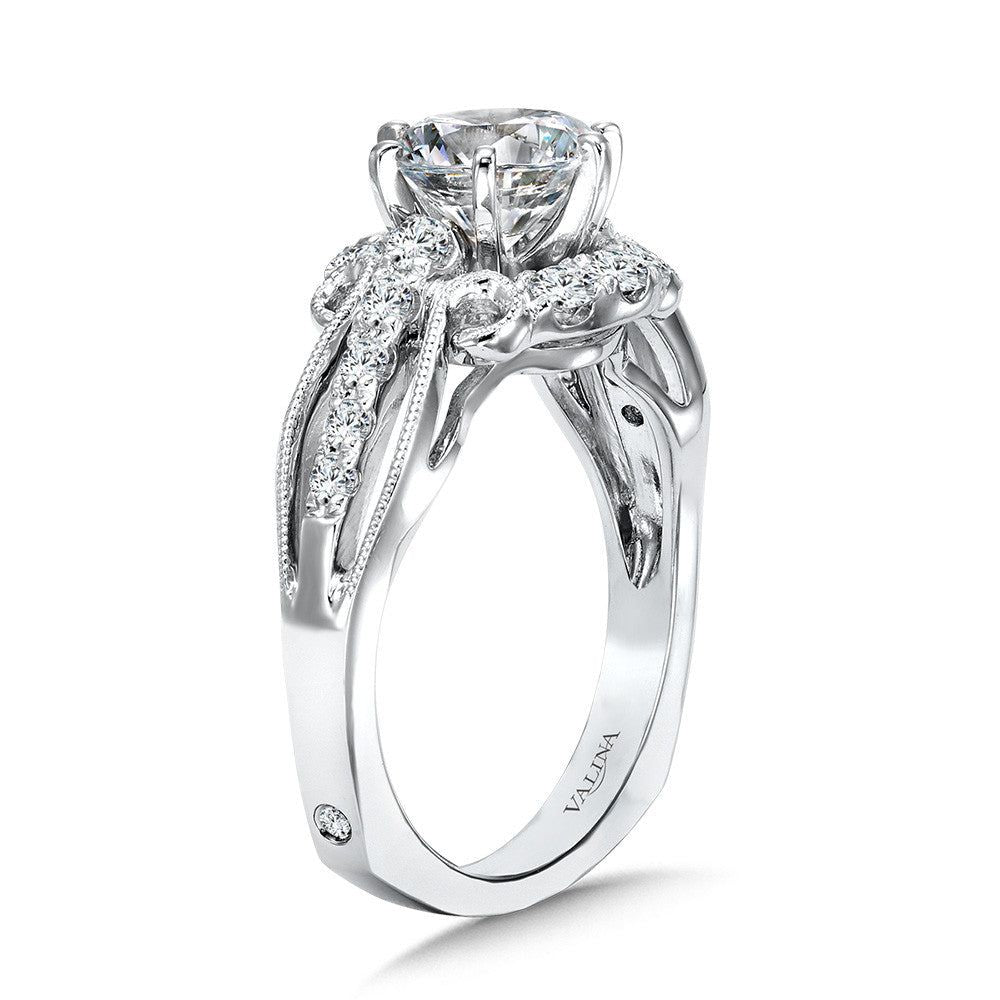 Valina Vintage Six-Prong Milgrain Diamond Engagement Ring R1069W