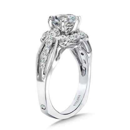Valina Vintage Six-Prong Milgrain Diamond Engagement Ring R1069W