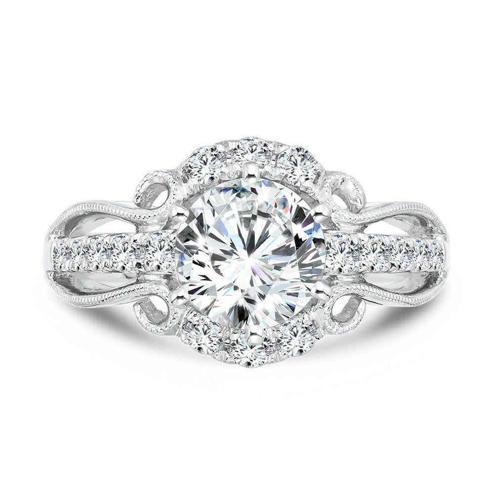 Valina Vintage Six-Prong Milgrain Diamond Engagement Ring R1069W