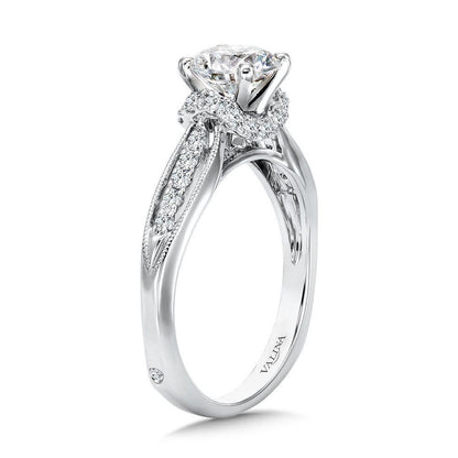 Valina Vintage Milgrain Diamond Engagement Ring R1070W