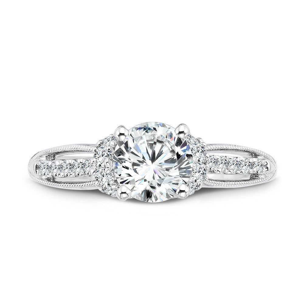 Valina Vintage Milgrain Diamond Engagement Ring R1070W