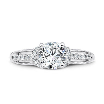 VINTAGE MILGRAIN DIAMOND ENGAGEMENT RING R1070W