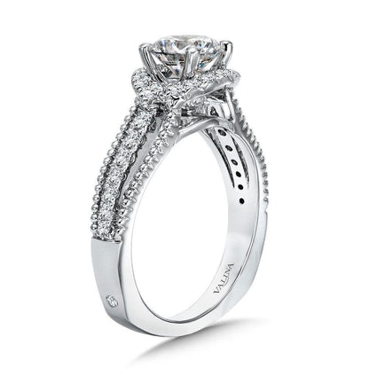 Valina Vintage Diamond Halo Engagement Ring R1072W