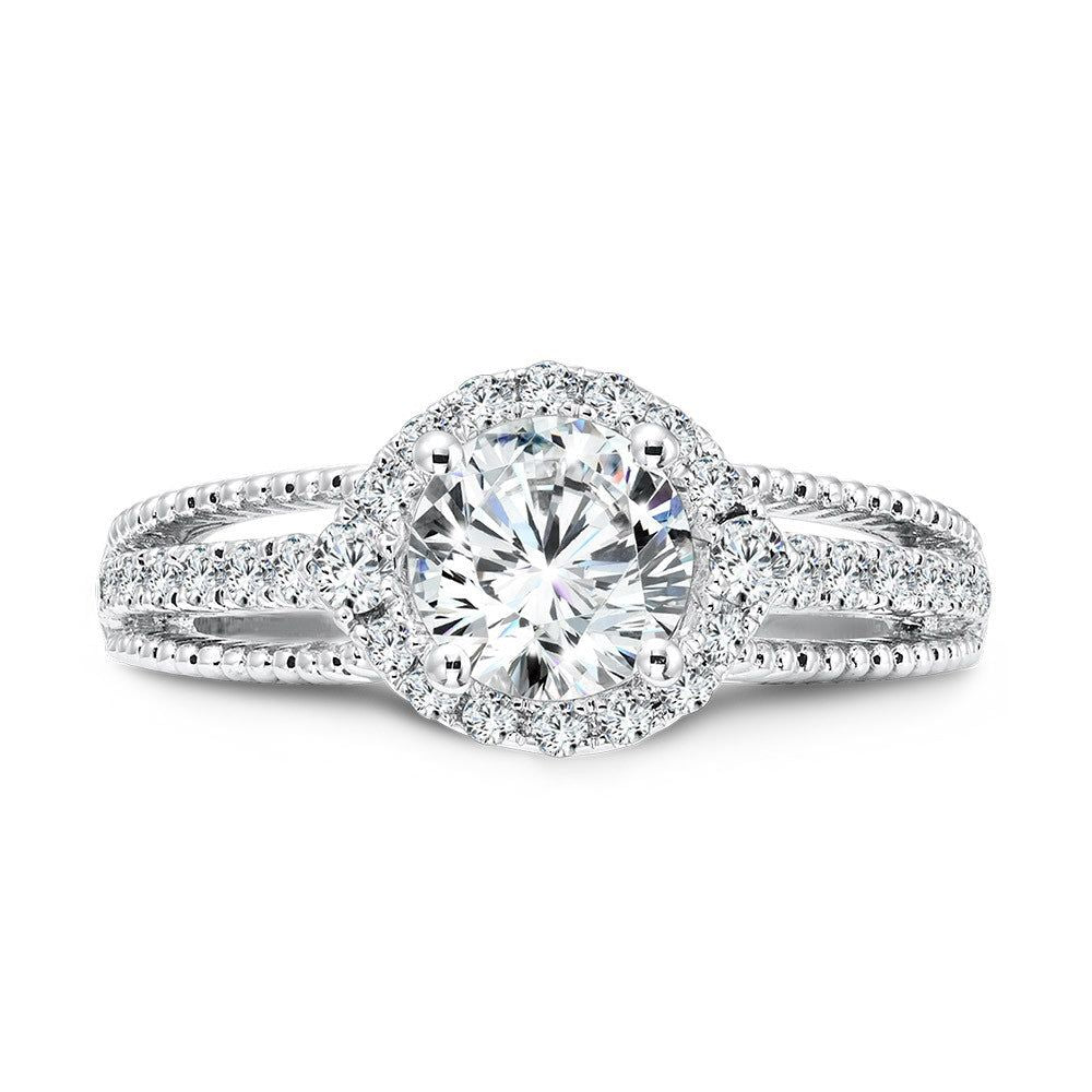 Valina Vintage Diamond Halo Engagement Ring R1072W