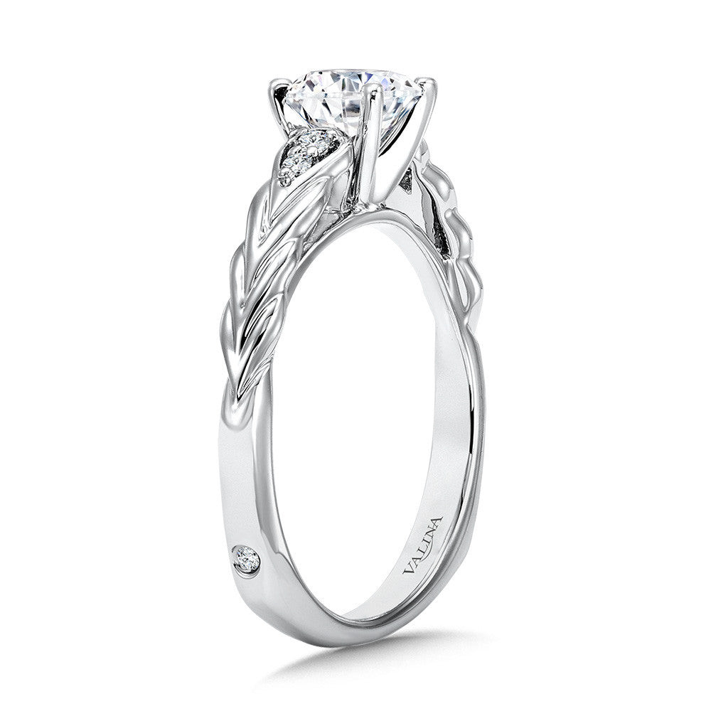 Valina Vintage Chevron Diamond Engagement Ring R1073W