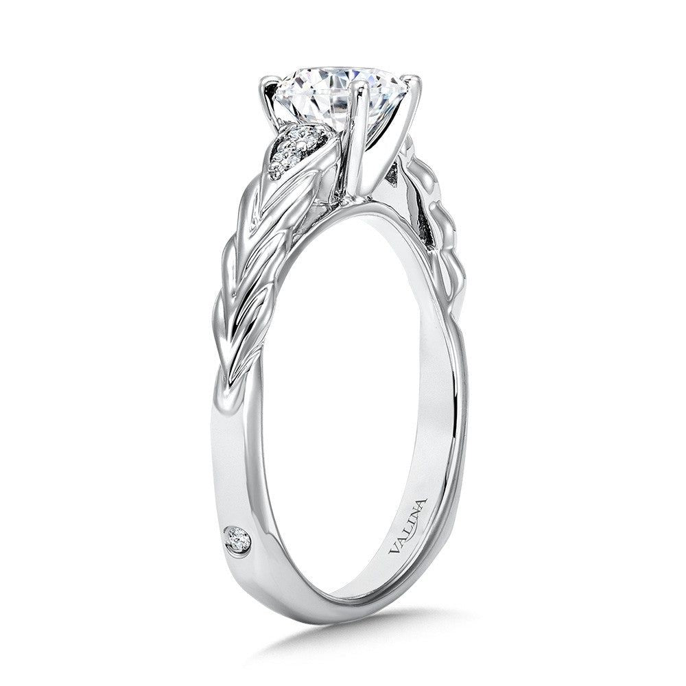 Valina Vintage Chevron Diamond Engagement Ring R1073W