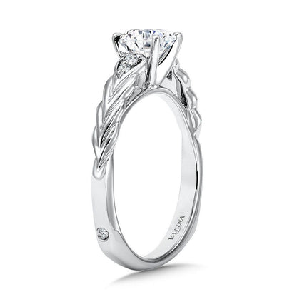 Valina Vintage Chevron Diamond Engagement Ring R1073W