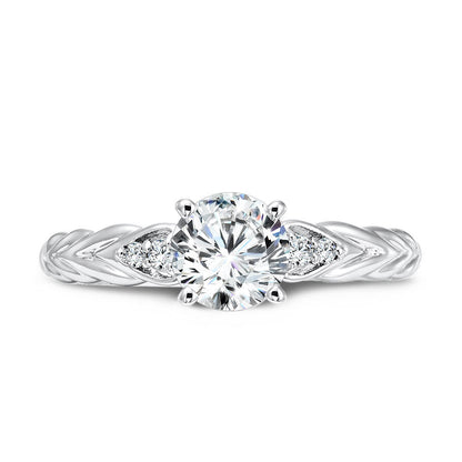 Valina Vintage Chevron Diamond Engagement Ring R1073W