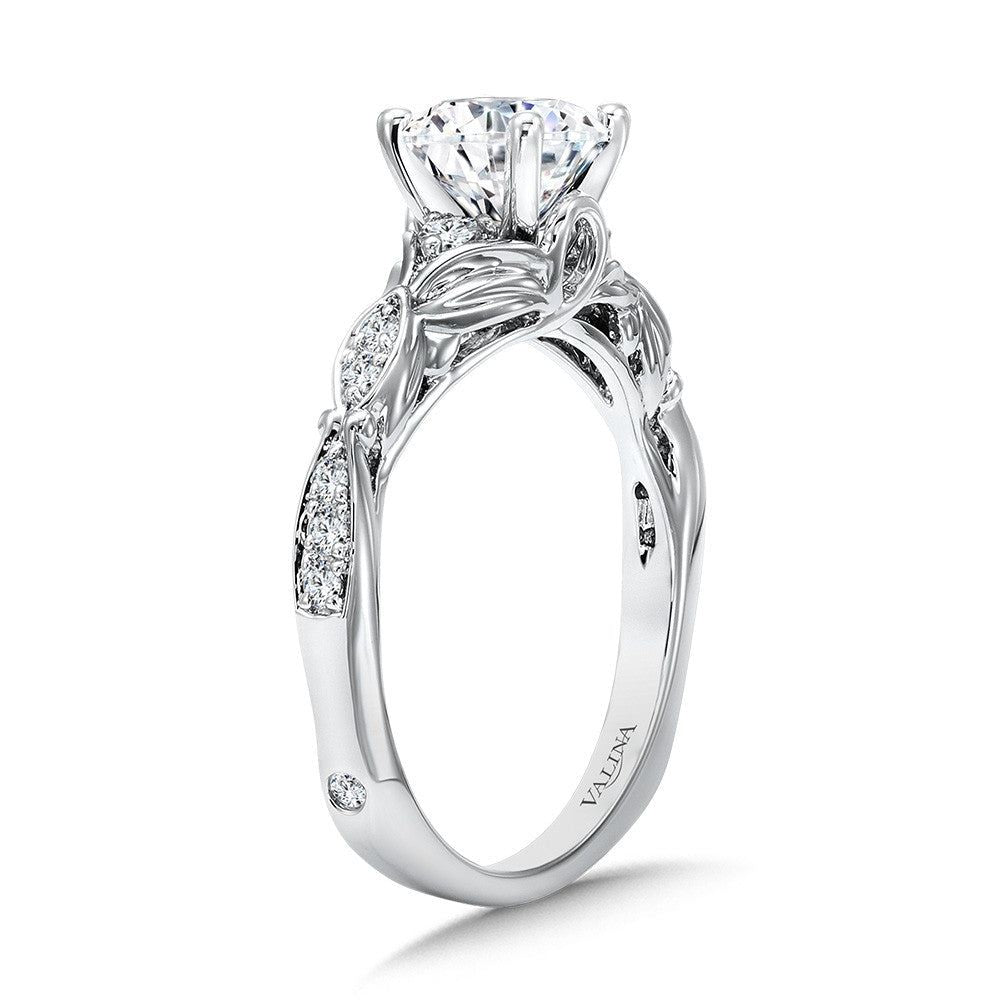 Valina Vintage Tapered Diamond Engagement Ring R1074W
