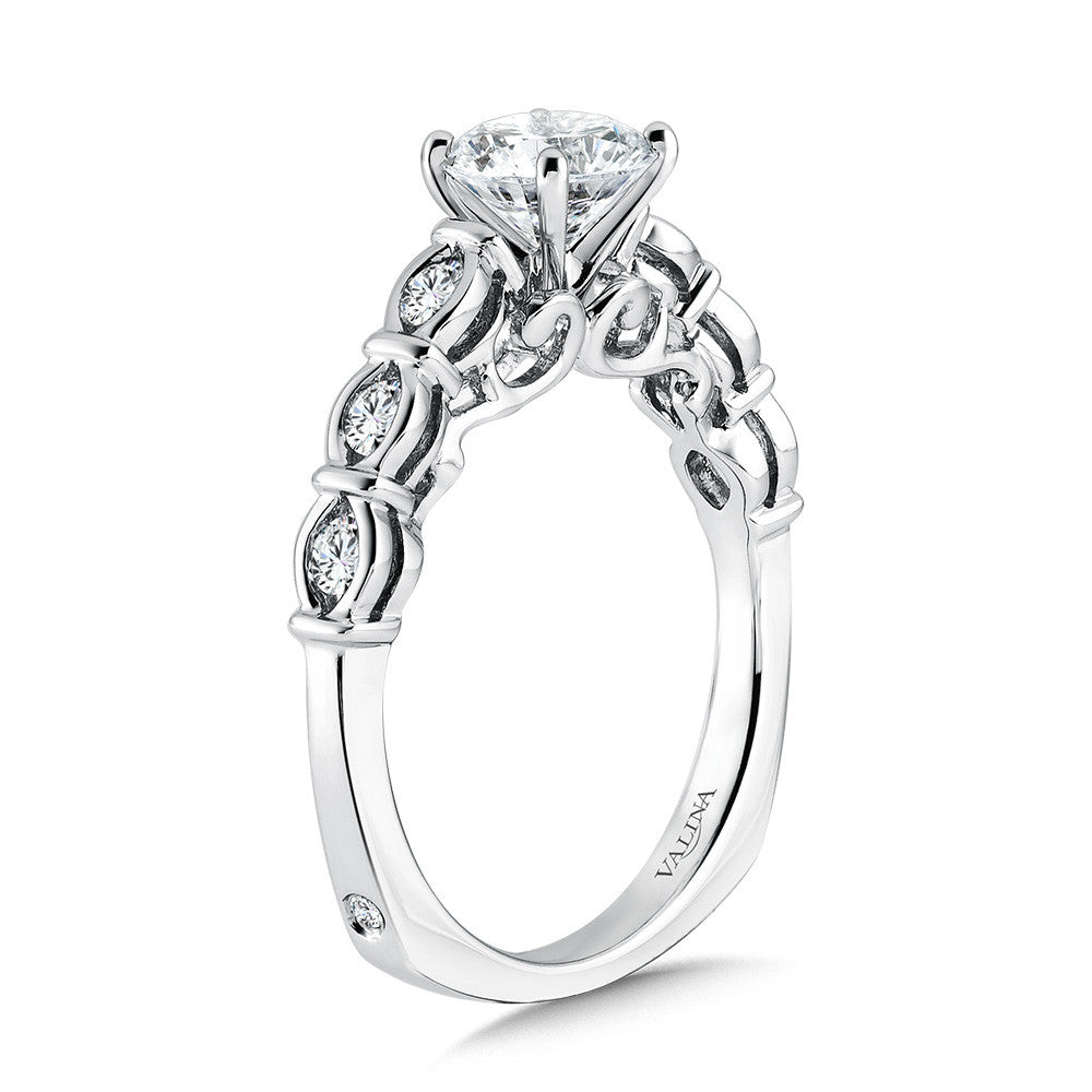 Valina Straight Diamond Engagement Ring R1075W