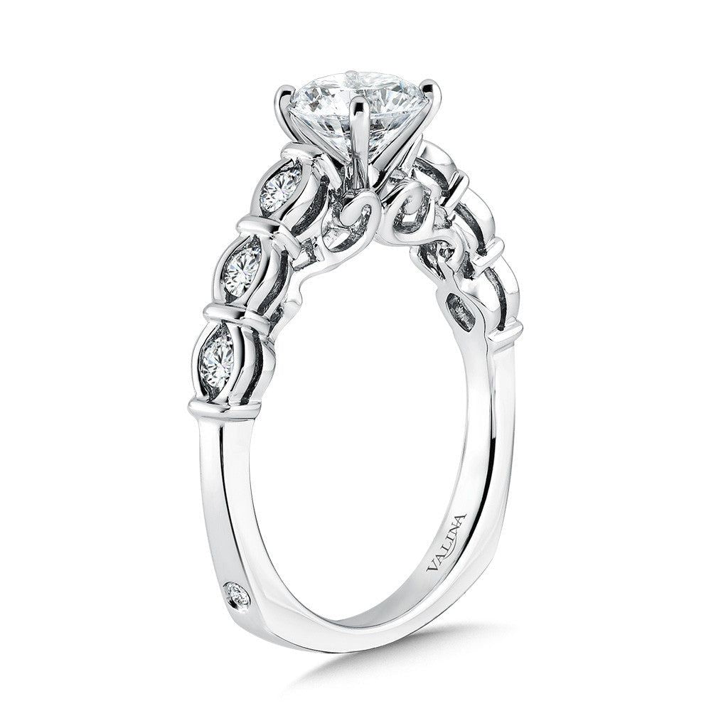 Valina Straight Diamond Engagement Ring R1075W