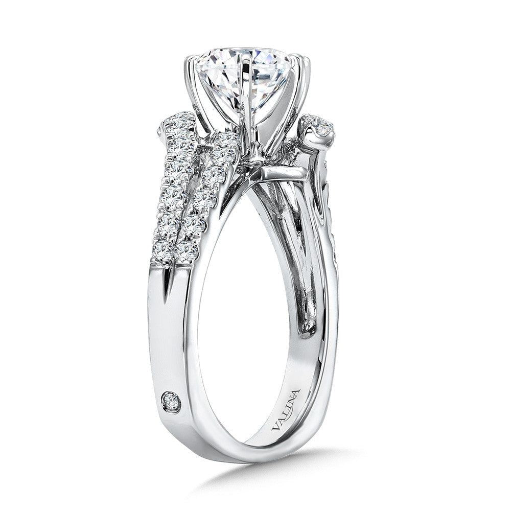 Valina Six-Prong Bypass Split Shank Diamond Engagement Ring R1078W