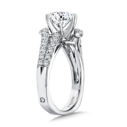Valina Six-Prong Bypass Split Shank Diamond Engagement Ring R1078W