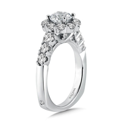 Valina Unique Diamond Halo Engagement Ring R1079W