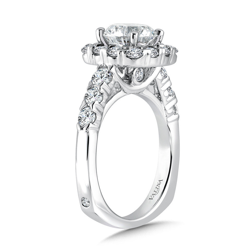 Valina Unique Cushion-Shaped Halo Diamond Engagement Ring R1082W