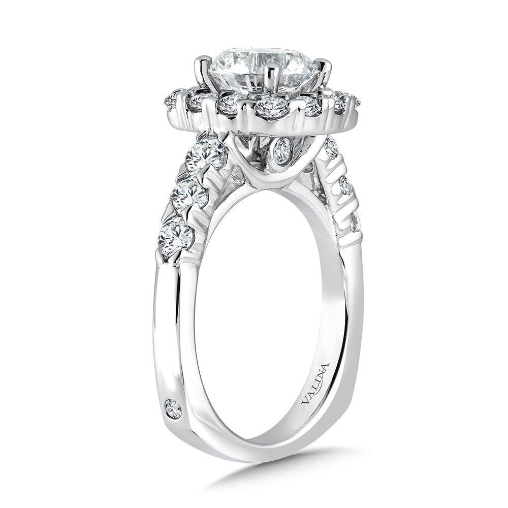 Valina Unique Cushion-Shaped Halo Diamond Engagement Ring R1082W