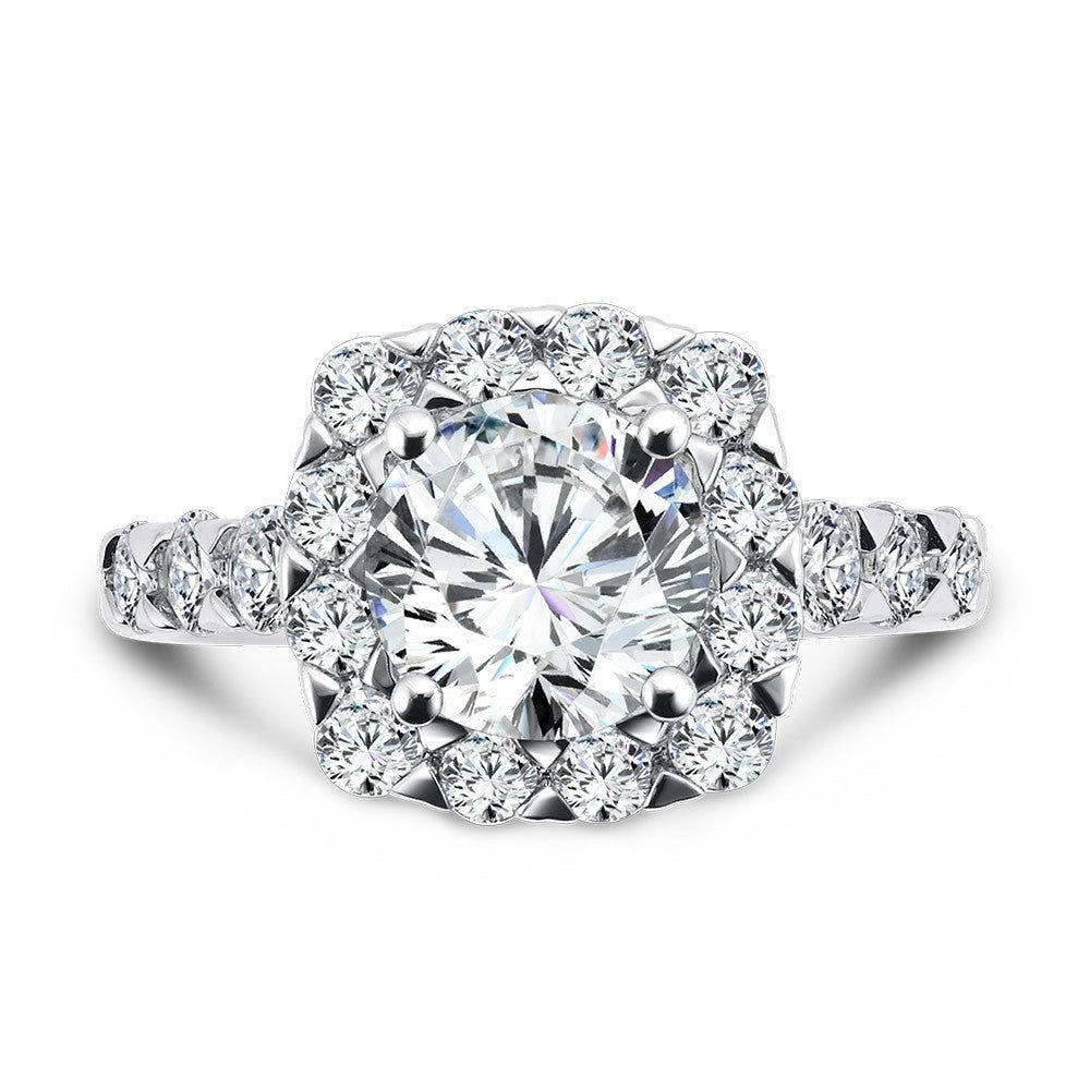 Valina Unique Cushion-Shaped Halo Diamond Engagement Ring R1082W