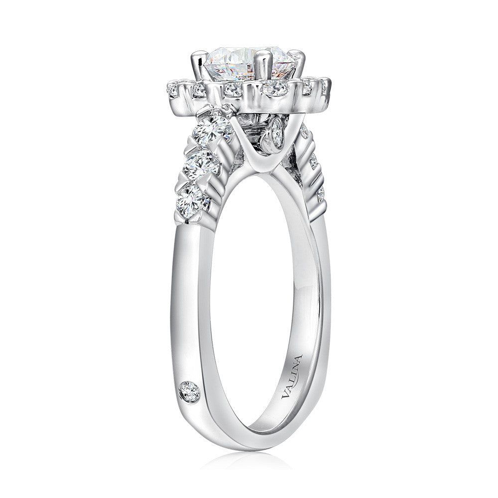 Valina Unique Cushion-Shaped Halo Diamond Engagement Ring R1083W