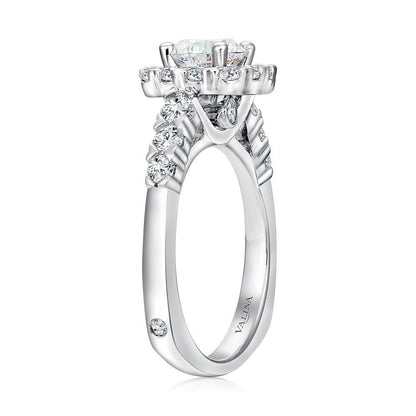 Valina Unique Cushion-Shaped Halo Diamond Engagement Ring R1083W