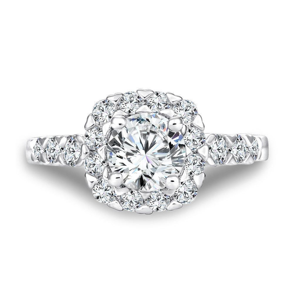 Valina Unique Cushion-Shaped Halo Diamond Engagement Ring R1083W