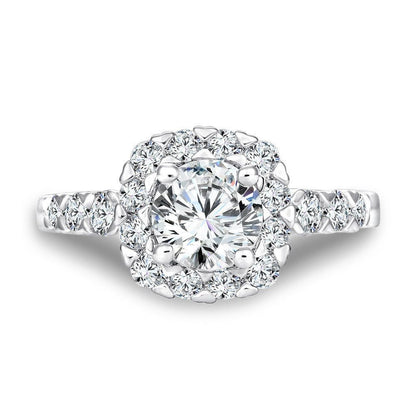 Valina Unique Cushion-Shaped Halo Diamond Engagement Ring R1083W