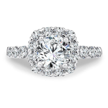 Valina Unique Cushion-Shaped Halo Diamond Engagement Ring R1084W