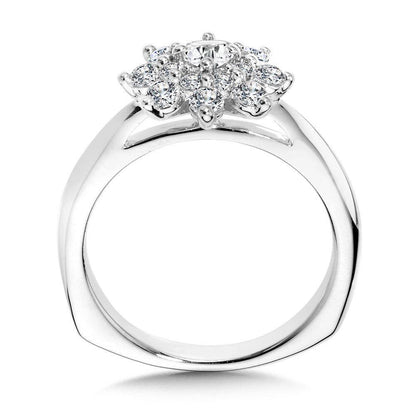 Valina Modern Floral Halo Diamond Engagement Ring R1090W