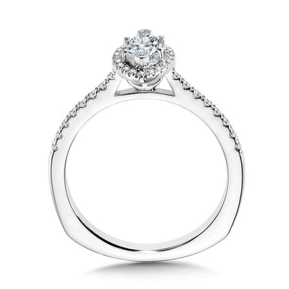 Valina Marquise Diamond Straight Halo Engagement Ring R1096W