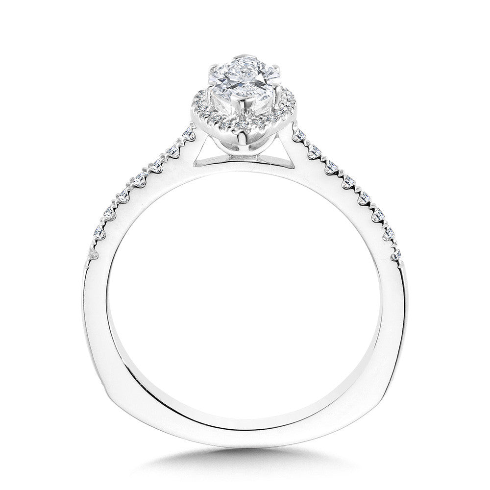 Valina Marquise Diamond Straight Halo Engagement Ring R1097W
