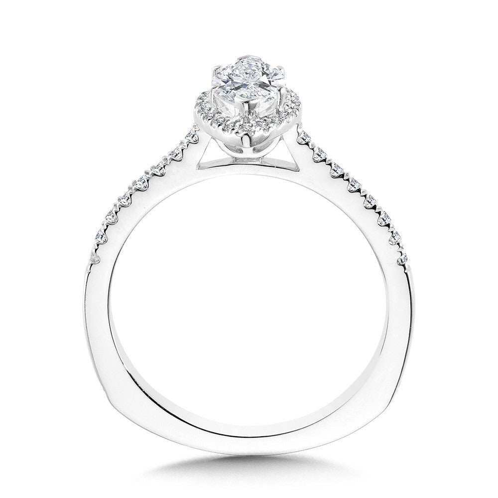 Valina Marquise Diamond Straight Halo Engagement Ring R1097W