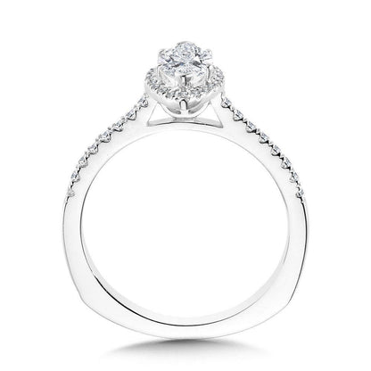 Valina Marquise Diamond Straight Halo Engagement Ring R1097W