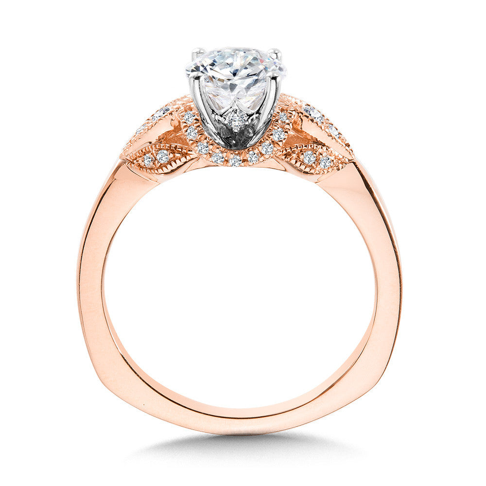 Valina Vintage Milgrain Diamond Engagement Ring R1099P