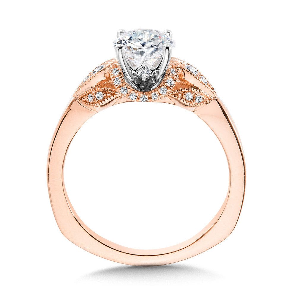 Valina Vintage Milgrain Diamond Engagement Ring R1099P