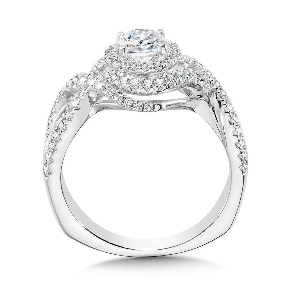 Valina Crisscross Diamond Triple-Halo Engagement Ring R1100W