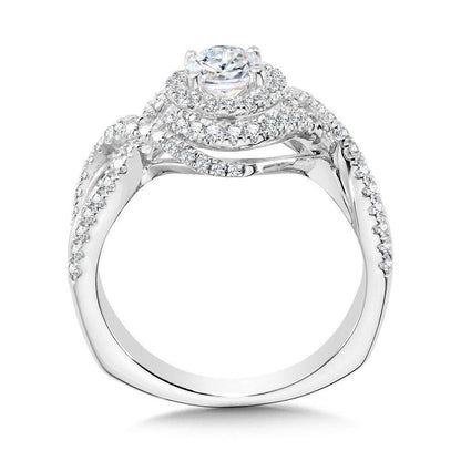 Valina Crisscross Diamond Triple-Halo Engagement Ring R1100W
