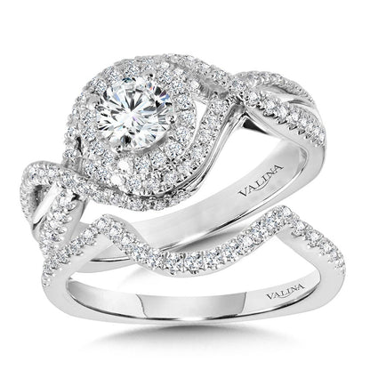 Valina Crisscross Diamond Triple-Halo Engagement Ring R1100W