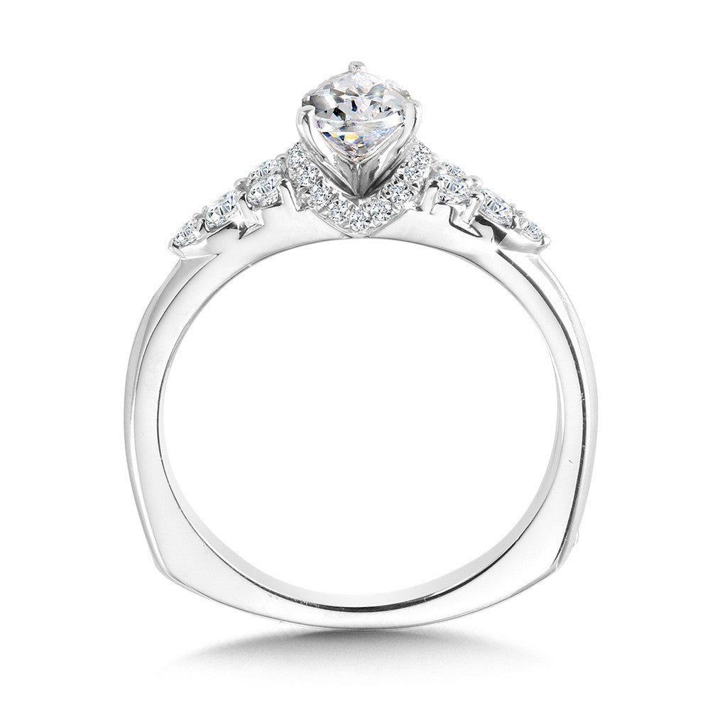 Valina Tapered Pear Diamond Engagement Ring R1109W